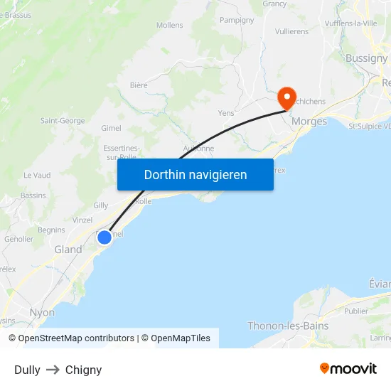 Dully to Chigny map