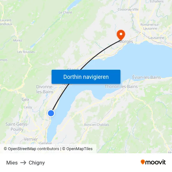 Mies to Chigny map