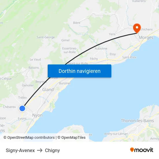 Signy-Avenex to Chigny map