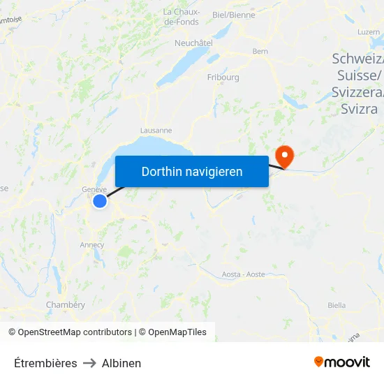 Étrembières to Albinen map