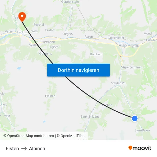 Eisten to Albinen map