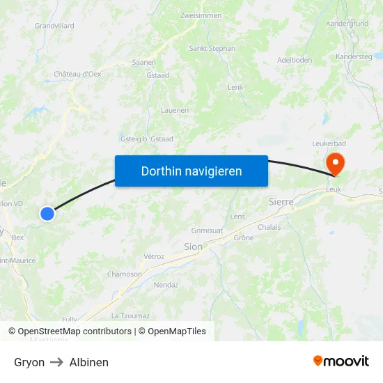 Gryon to Albinen map