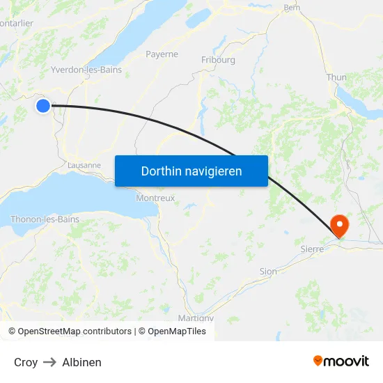 Croy to Albinen map