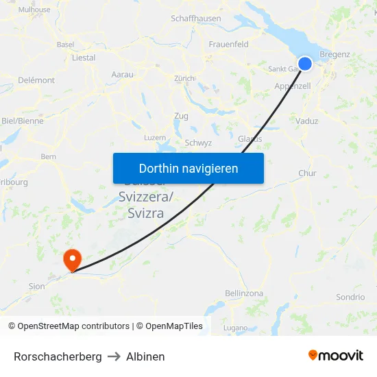 Rorschacherberg to Albinen map