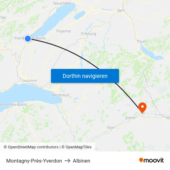 Montagny-Près-Yverdon to Albinen map