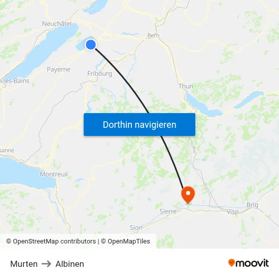 Murten to Albinen map
