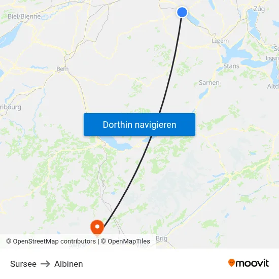 Sursee to Albinen map