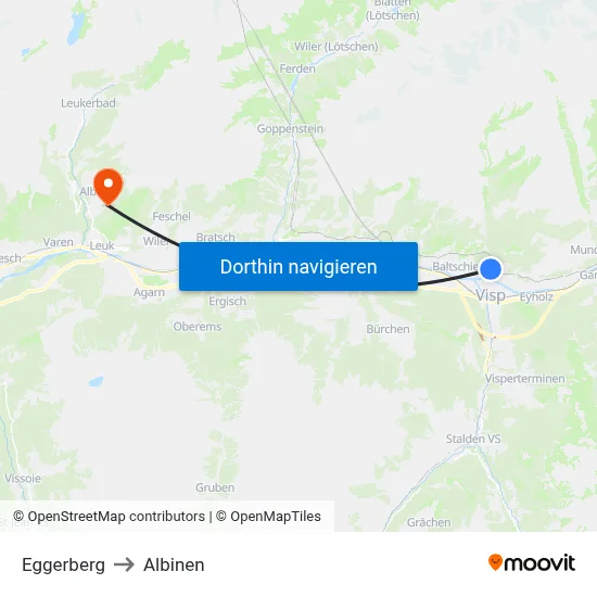Eggerberg to Albinen map