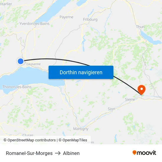 Romanel-Sur-Morges to Albinen map