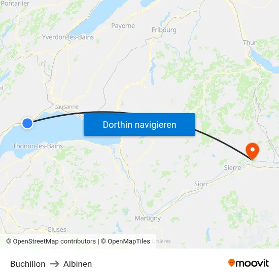 Buchillon to Albinen map