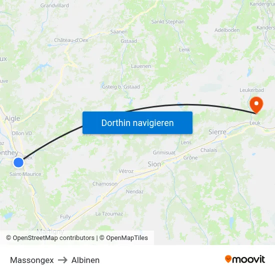 Massongex to Albinen map
