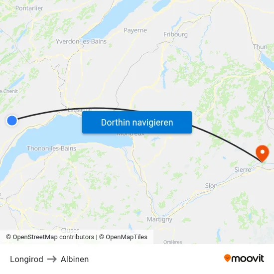 Longirod to Albinen map