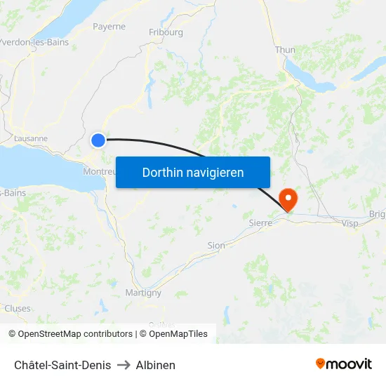 Châtel-Saint-Denis to Albinen map