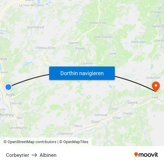 Corbeyrier to Albinen map