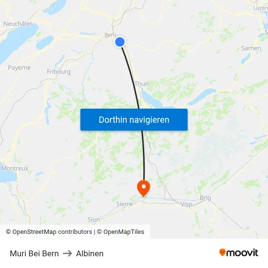 Muri Bei Bern to Albinen map