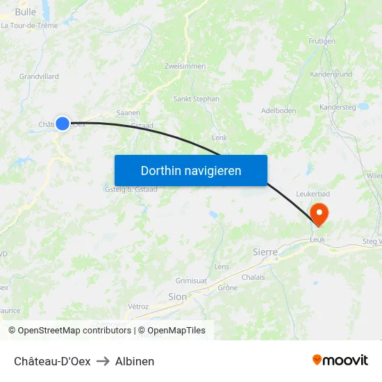 Château-D'Oex to Albinen map