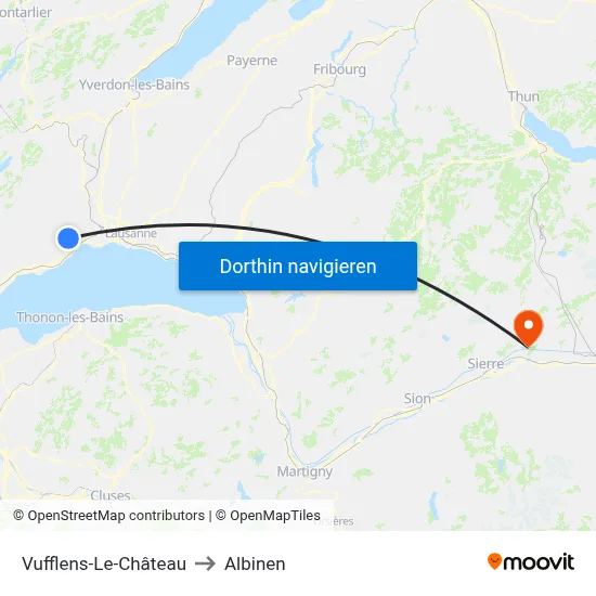 Vufflens-Le-Château to Albinen map