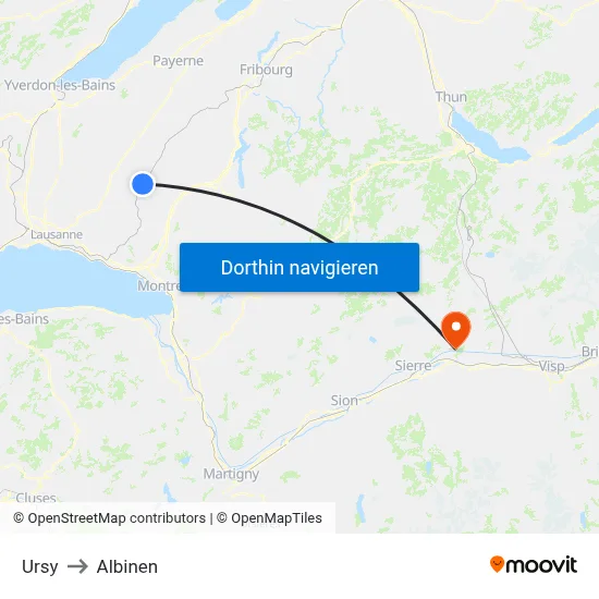 Ursy to Albinen map