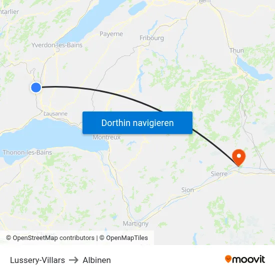 Lussery-Villars to Albinen map