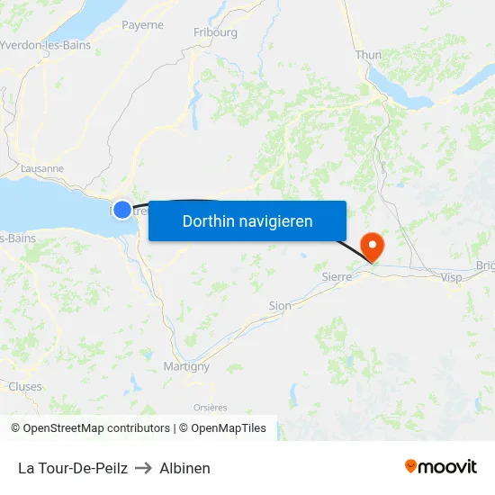 La Tour-De-Peilz to Albinen map