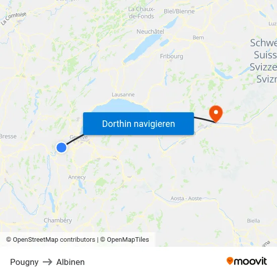 Pougny to Albinen map