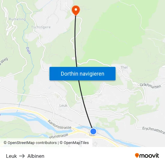 Leuk to Albinen map