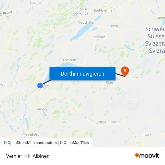 Vernier to Albinen map