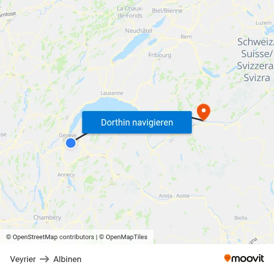 Veyrier to Albinen map