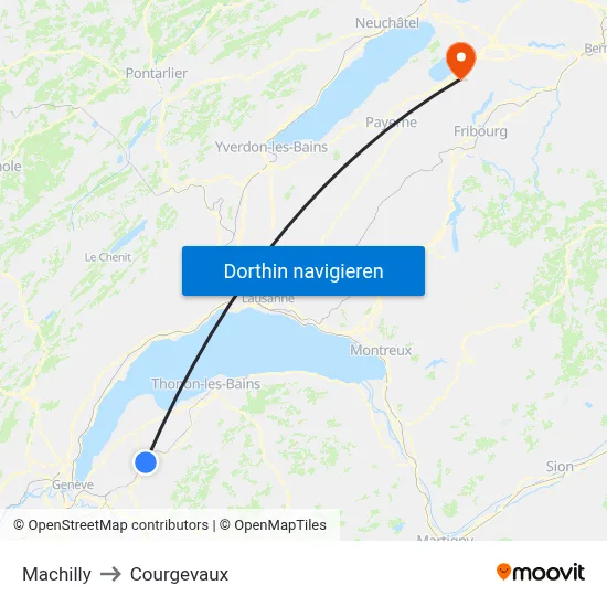 Machilly to Courgevaux map