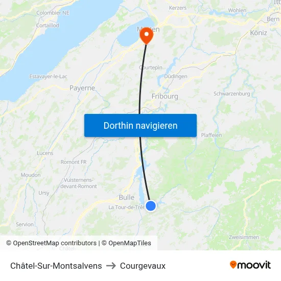 Châtel-Sur-Montsalvens to Courgevaux map
