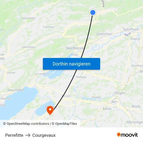 Perrefitte to Courgevaux map