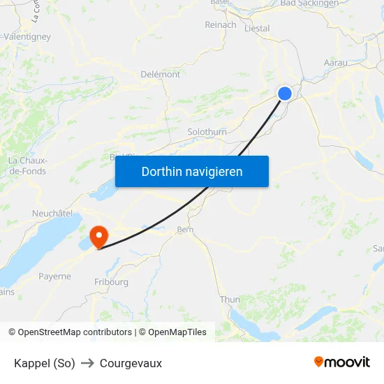 Kappel (So) to Courgevaux map
