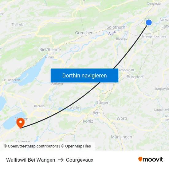 Walliswil Bei Wangen to Courgevaux map