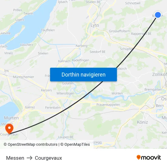 Messen to Courgevaux map