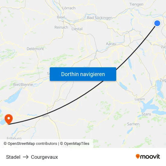 Stadel to Courgevaux map