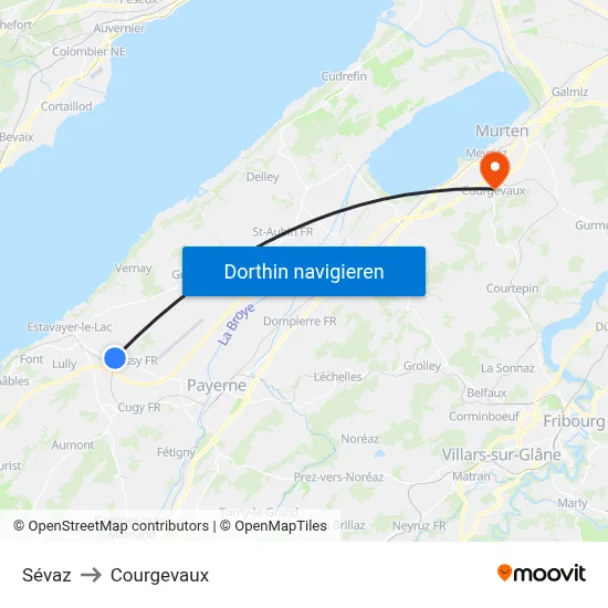 Sévaz to Courgevaux map