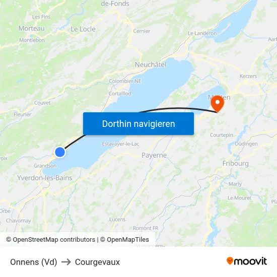 Onnens (Vd) to Courgevaux map