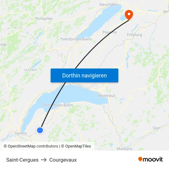 Saint-Cergues to Courgevaux map