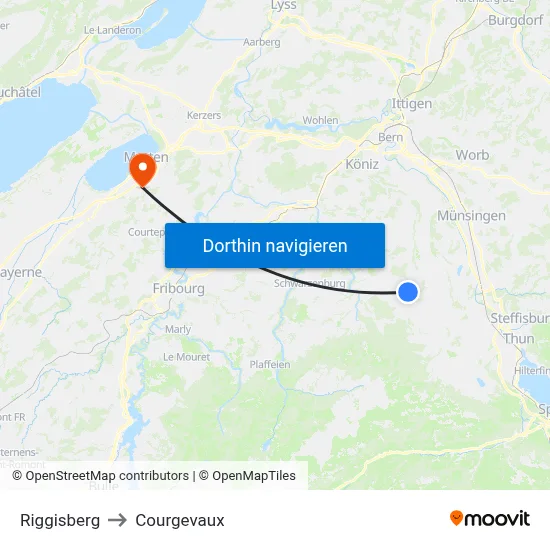 Riggisberg to Courgevaux map