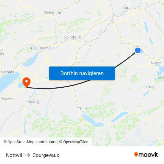 Nottwil to Courgevaux map