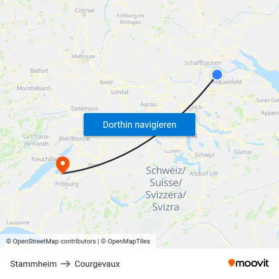 Stammheim to Courgevaux map