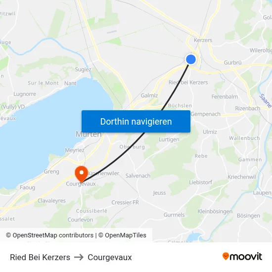 Ried Bei Kerzers to Courgevaux map