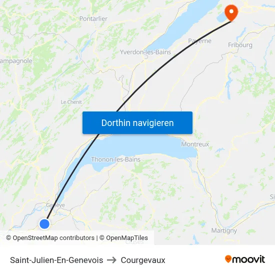 Saint-Julien-En-Genevois to Courgevaux map