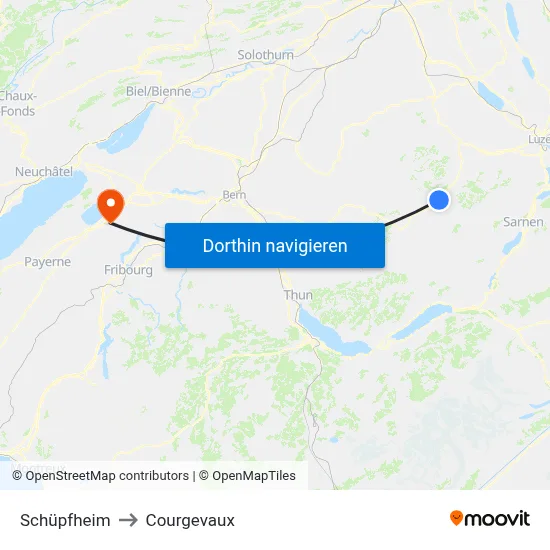 Schüpfheim to Courgevaux map