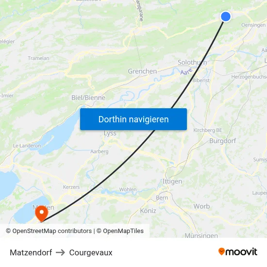 Matzendorf to Courgevaux map