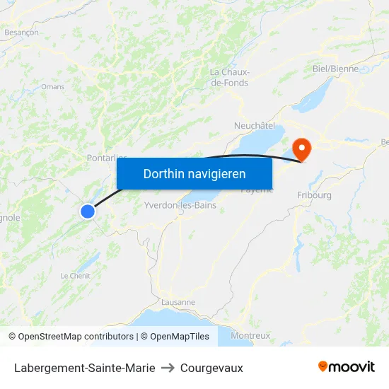 Labergement-Sainte-Marie to Courgevaux map