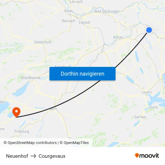 Neuenhof to Courgevaux map