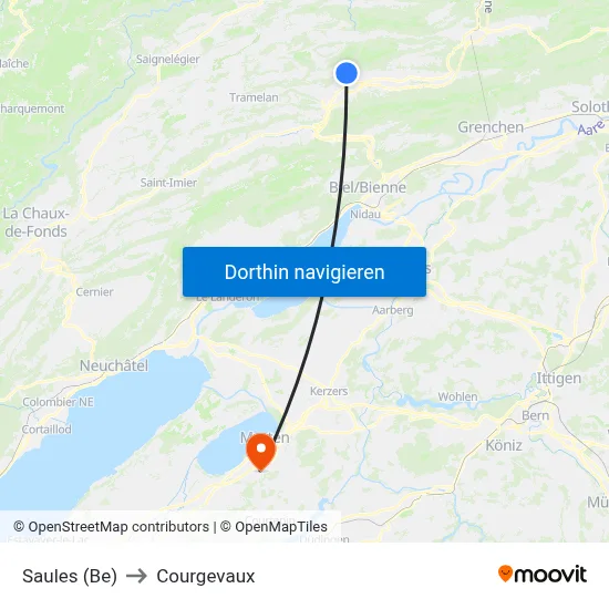 Saules (Be) to Courgevaux map
