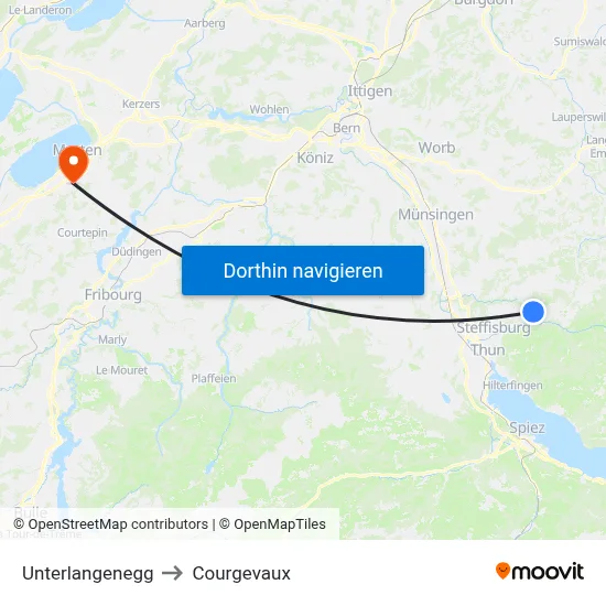 Unterlangenegg to Courgevaux map