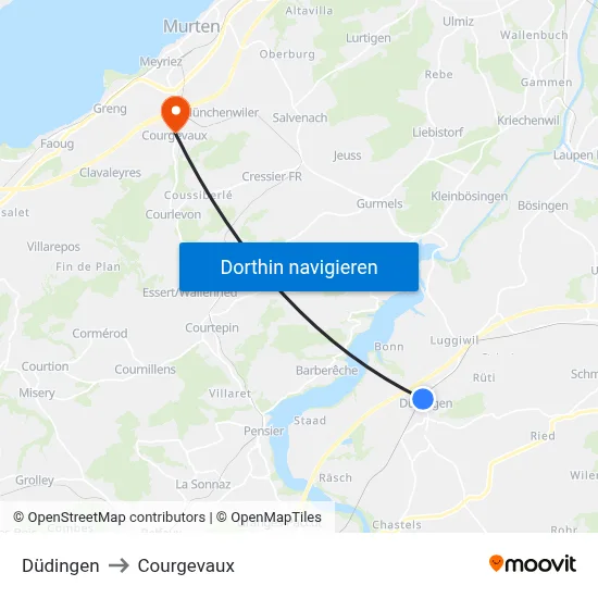 Düdingen to Courgevaux map